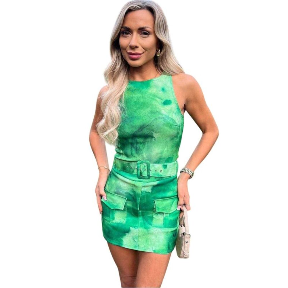 AX Paris Womens/Ladies Rayon Belted Playsuit / Green